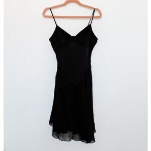 Sfuzi Womens Dress‎ Size M Black Pleated Babydoll Slip Y2K Goth Fairy Grunge